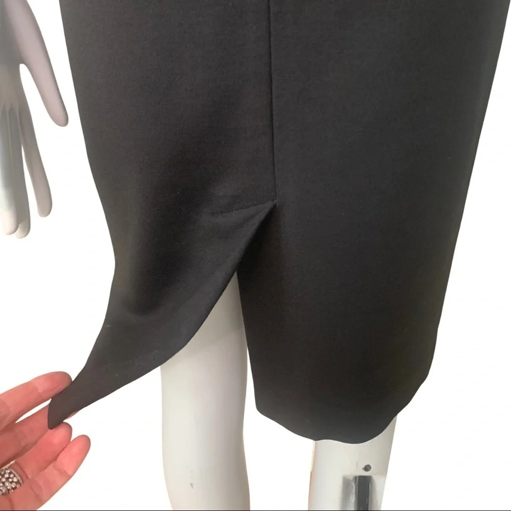 VINCE Black Ponte Knit Pencil Skirt Stretch Size 0